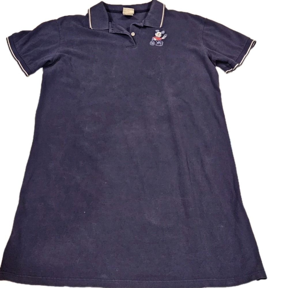 Vintage Disney Store Mickey Mouse Tennis Polo Dress Womens XL Navy‎